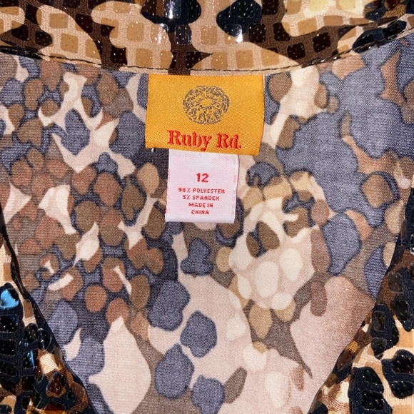 Ruby Rd. Multicolor Animal Print Top - Picture 2 of 8